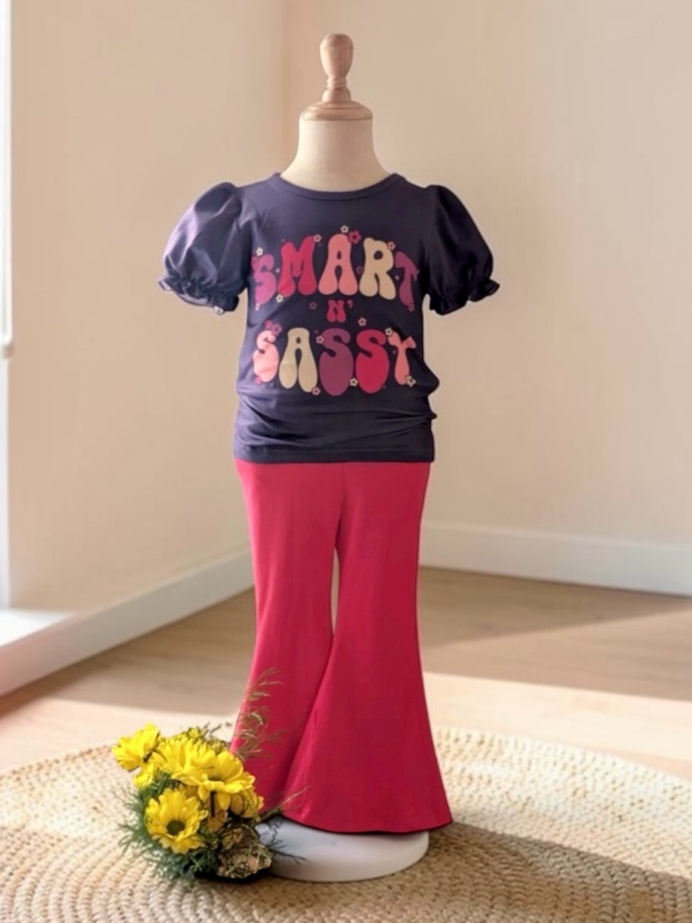 Rylee Faith Designs Pink Bell Bottom Outfit Smart N’ Sassy Girls Shirt Size 5